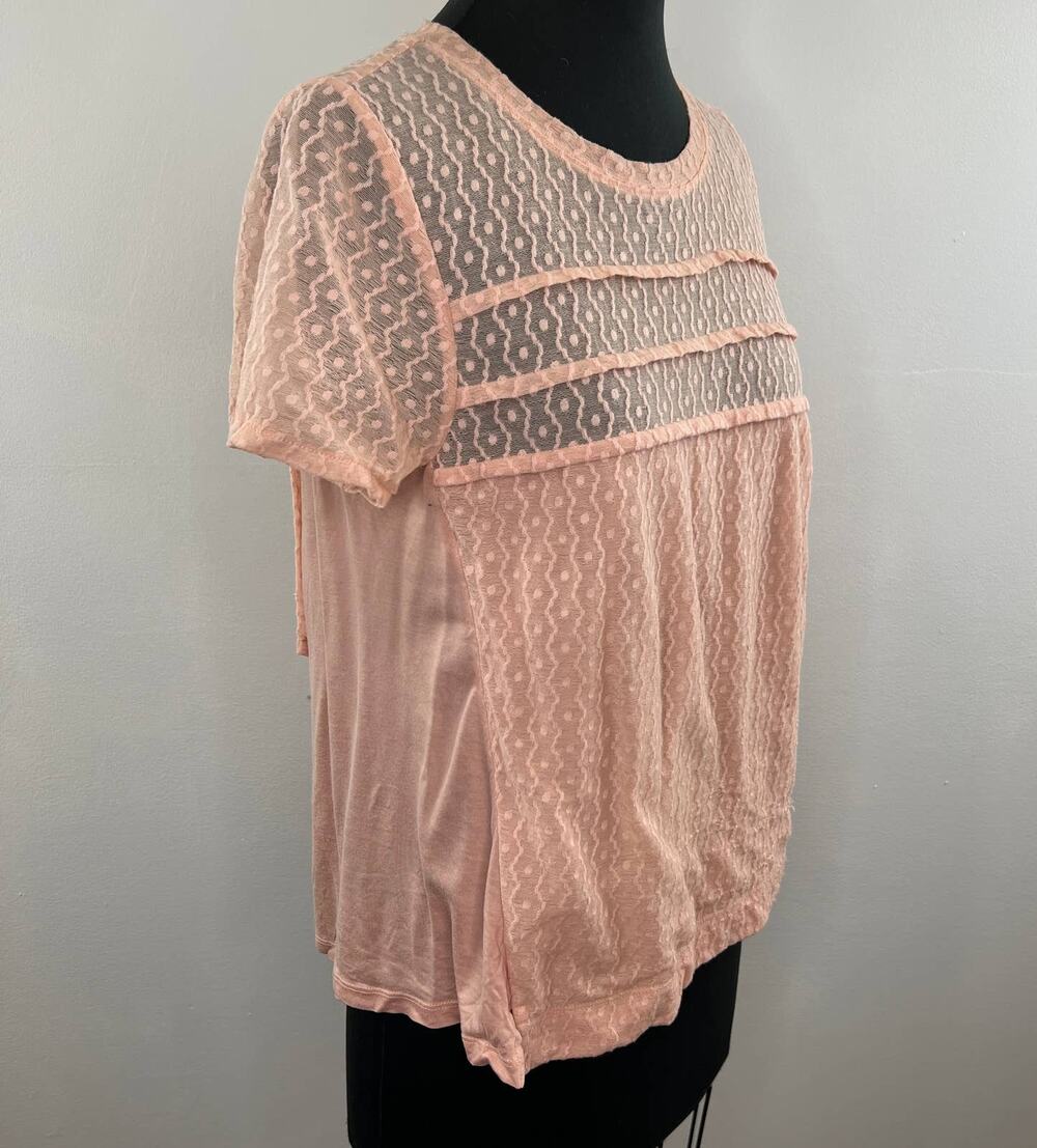 MARC by Marc Jacobs Ginger Rose Short Sleeve Round Neck Top Size M Medium
